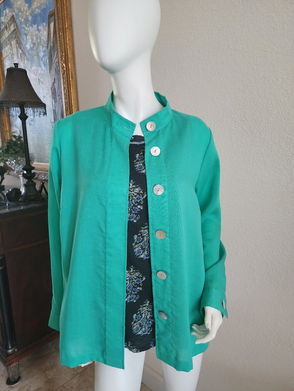 EUC- Beautiful Green No-Wrinkle Linen Jacket💚💚